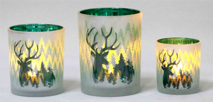 Frosted White Glass Candle Holders