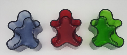 Little Human Shaped Glass Candle Holder with Wax