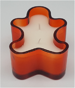Little Human Shaped Glass Candle Holder with Wax