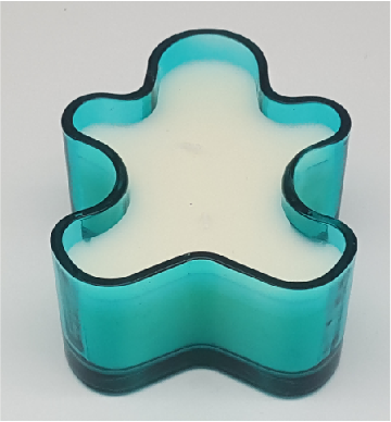 Little Human Shaped Glass Candle Holder with Wax