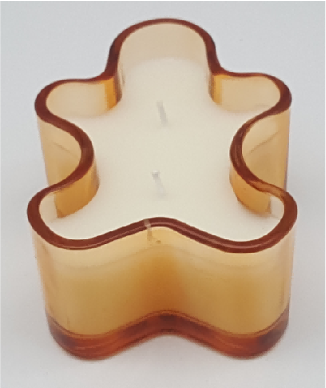 Little Human Shaped Glass Candle Holder with Wax