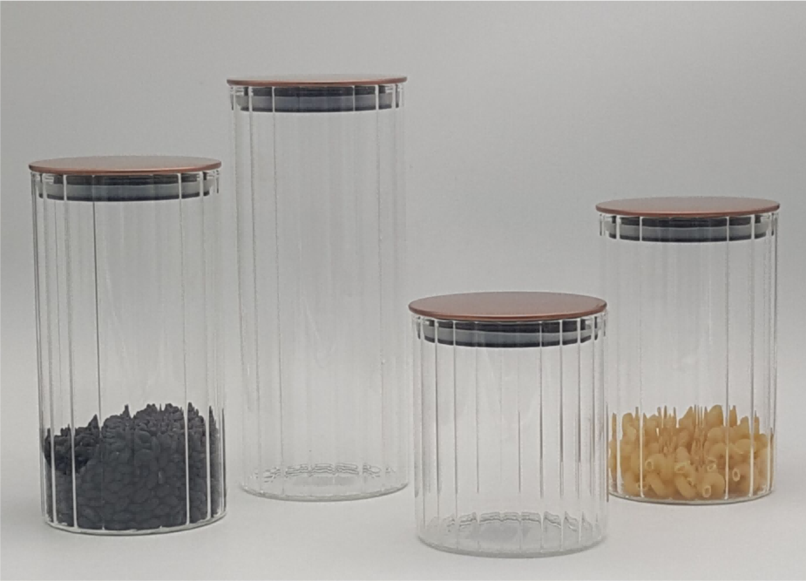 Glass Canister with Wooden Lid