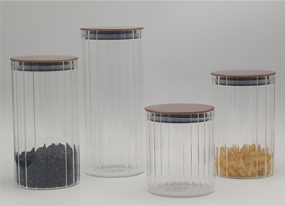 Glass Canister with Wooden Lid