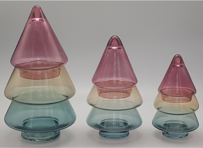 Stackable Glass Christmas tree Canister