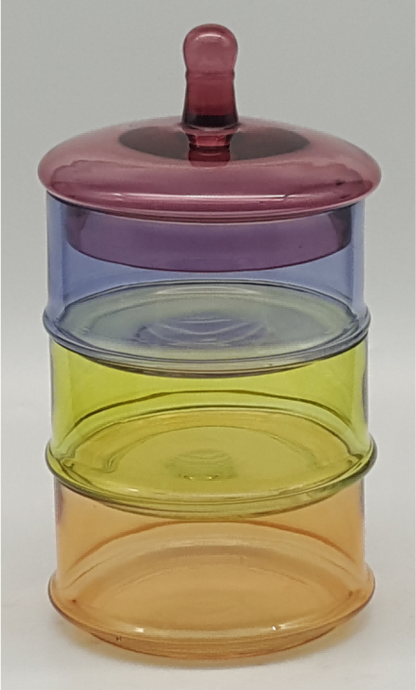 Stackable Multi-color Glass Canister