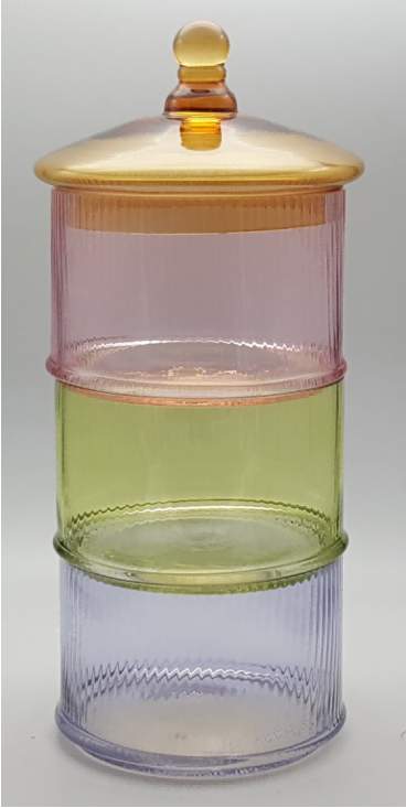 Stackable Multi-color Glass Canister