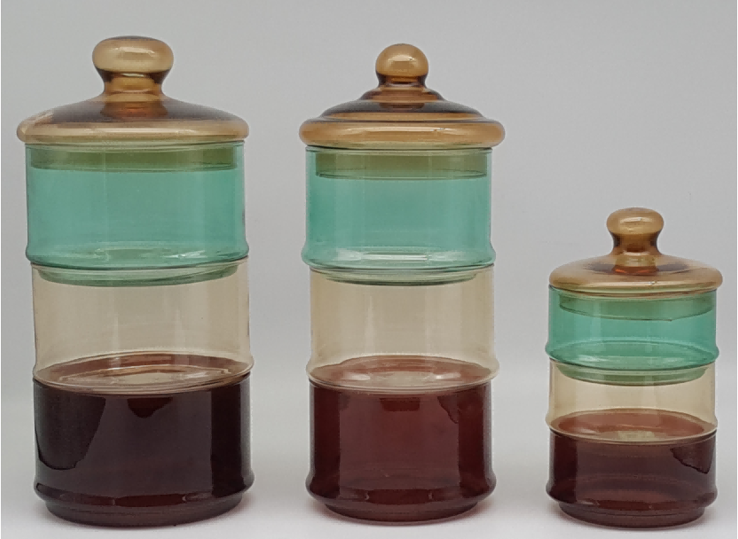 Stackable Multi-color Glass Canister