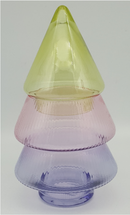 Stackable Glass Christmas tree Canister
