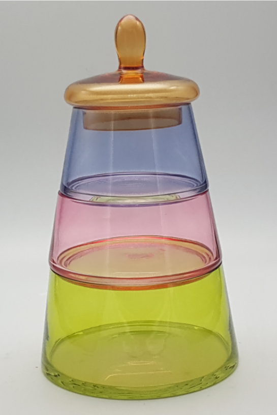 Stackable Multi-color Glass Canister