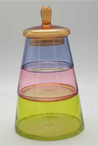 Stackable Multi-color Glass Canister