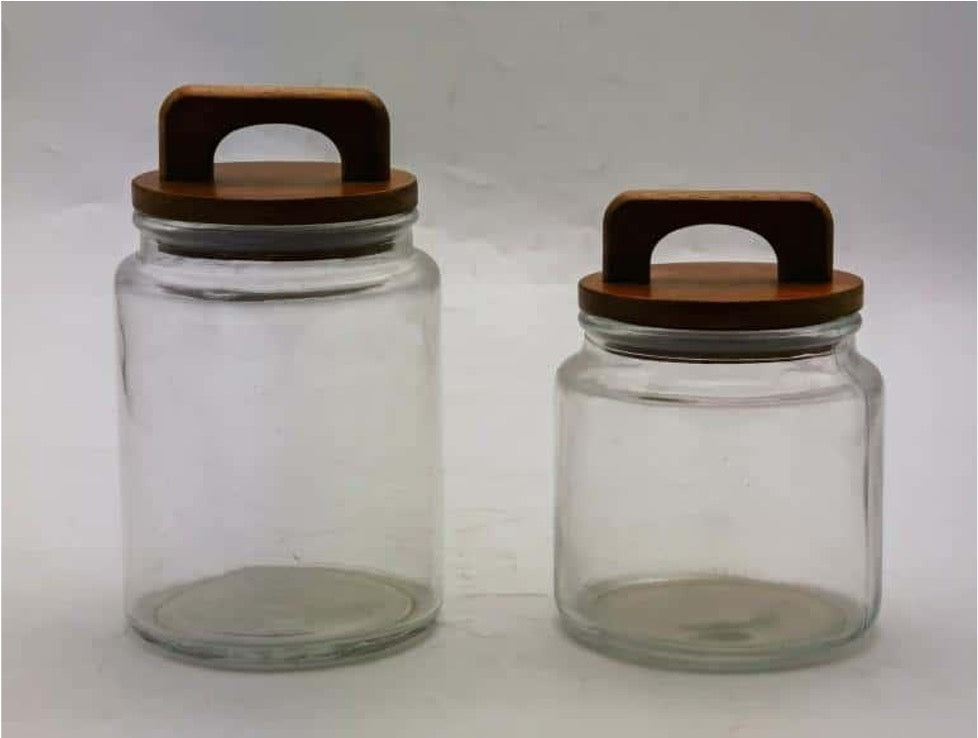Glass Canister with Wooden Lid