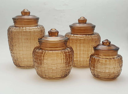 Glass Canister with Glass Lids
