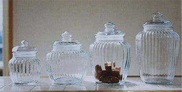 Glass Canister with Glass Lids