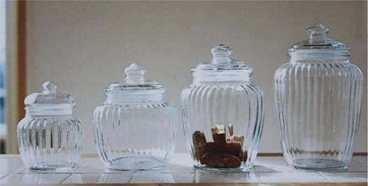 Glass Canister with Glass Lids