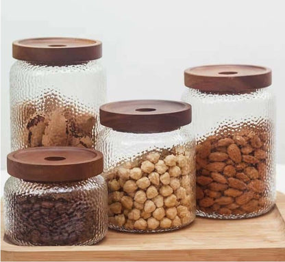Glass Canister with Wooden Lid