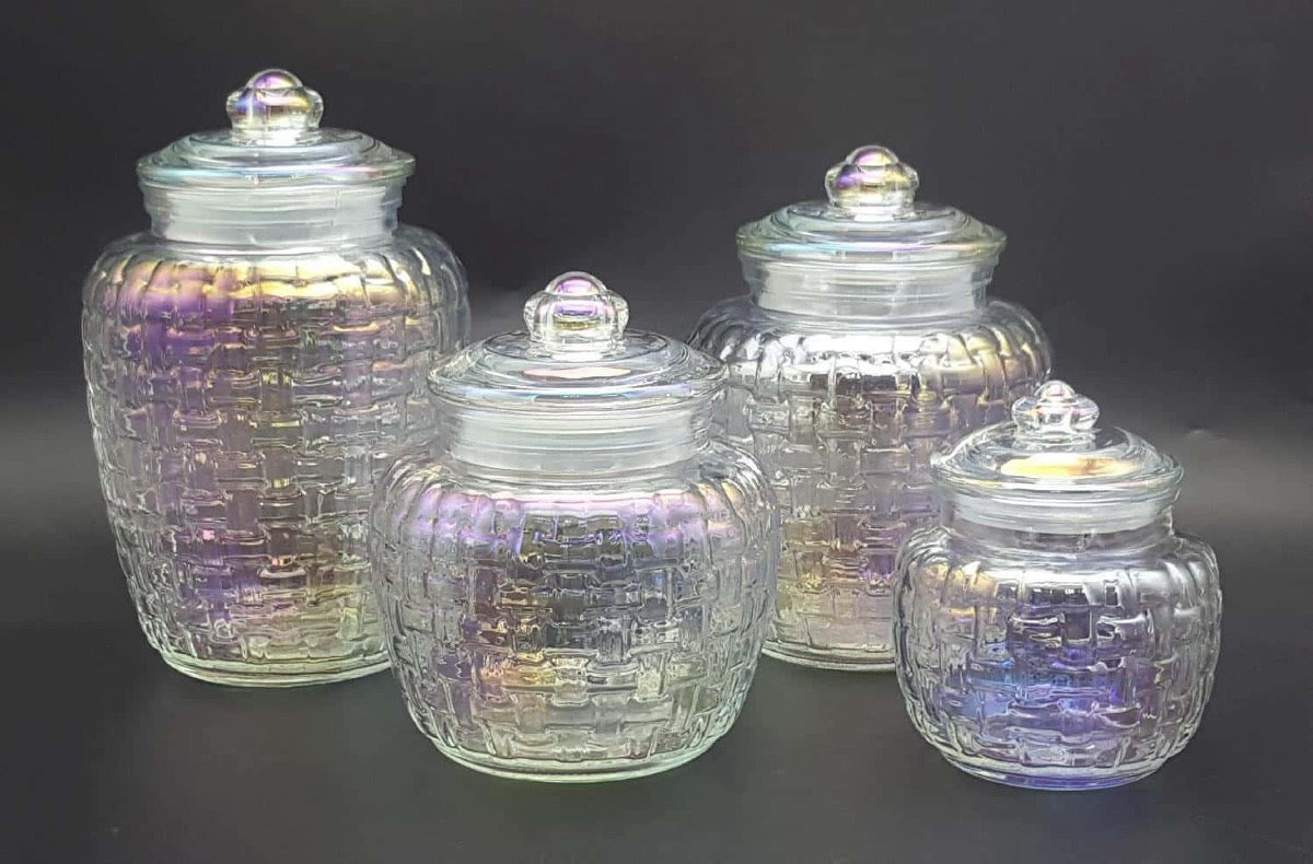 Glass Canister with Glass Lids