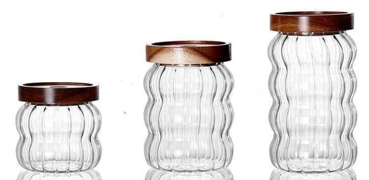 Glass Canister with Wooden Lid