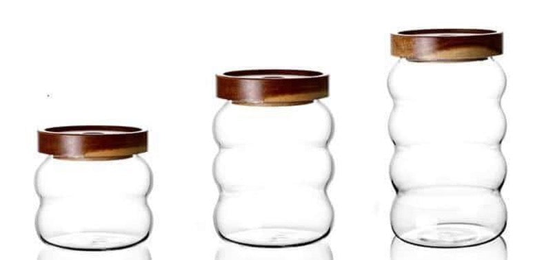 Glass Canister with Wooden Lid