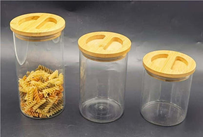 Glass Canister with Wooden Lid