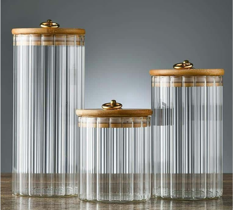 Glass Canister with Wooden Lid