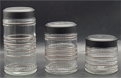 Glass Canister with Stainless Steel Lids