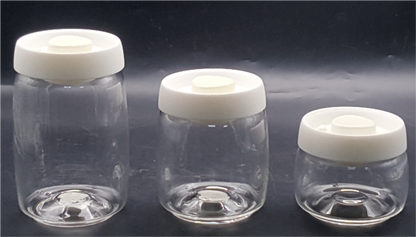 Glass Canister with Plastic Lids
