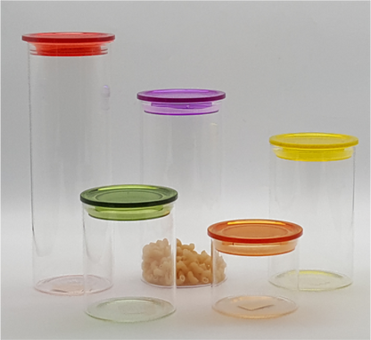 Glass Canister with Plastic Lids
