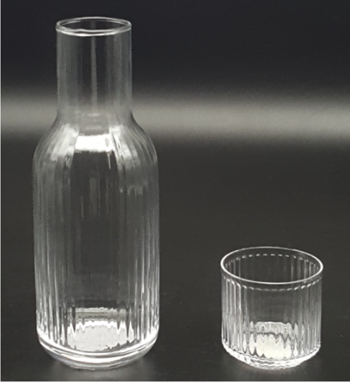 Clear Glass Carafe with Tumbler Set