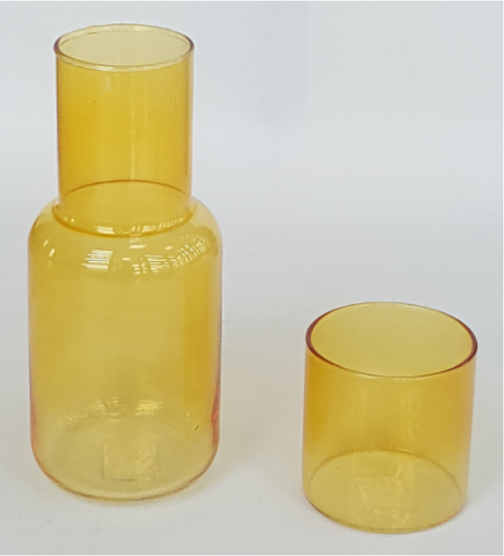 Colored Glass Carafe with Tumbler Set