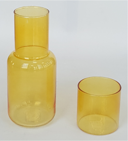 Colored Glass Carafe with Tumbler Set