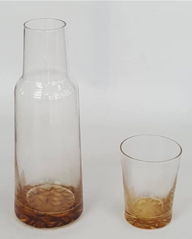 Colored Glass Carafe with Tumbler Set