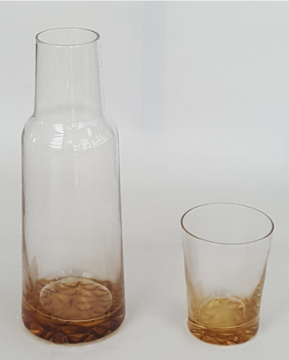 Colored Glass Carafe with Tumbler Set