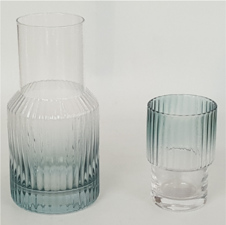 Colored Glass Carafe with Tumbler Set