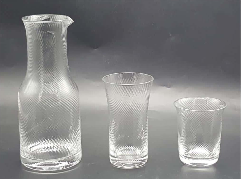 Clear Glass Carafe with Tumbler Set