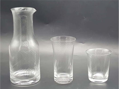 Clear Glass Carafe with Tumbler Set