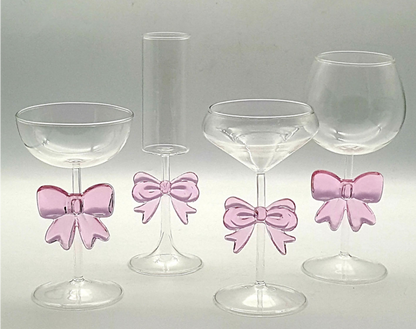 Wine Glass with Bowknot Decoration