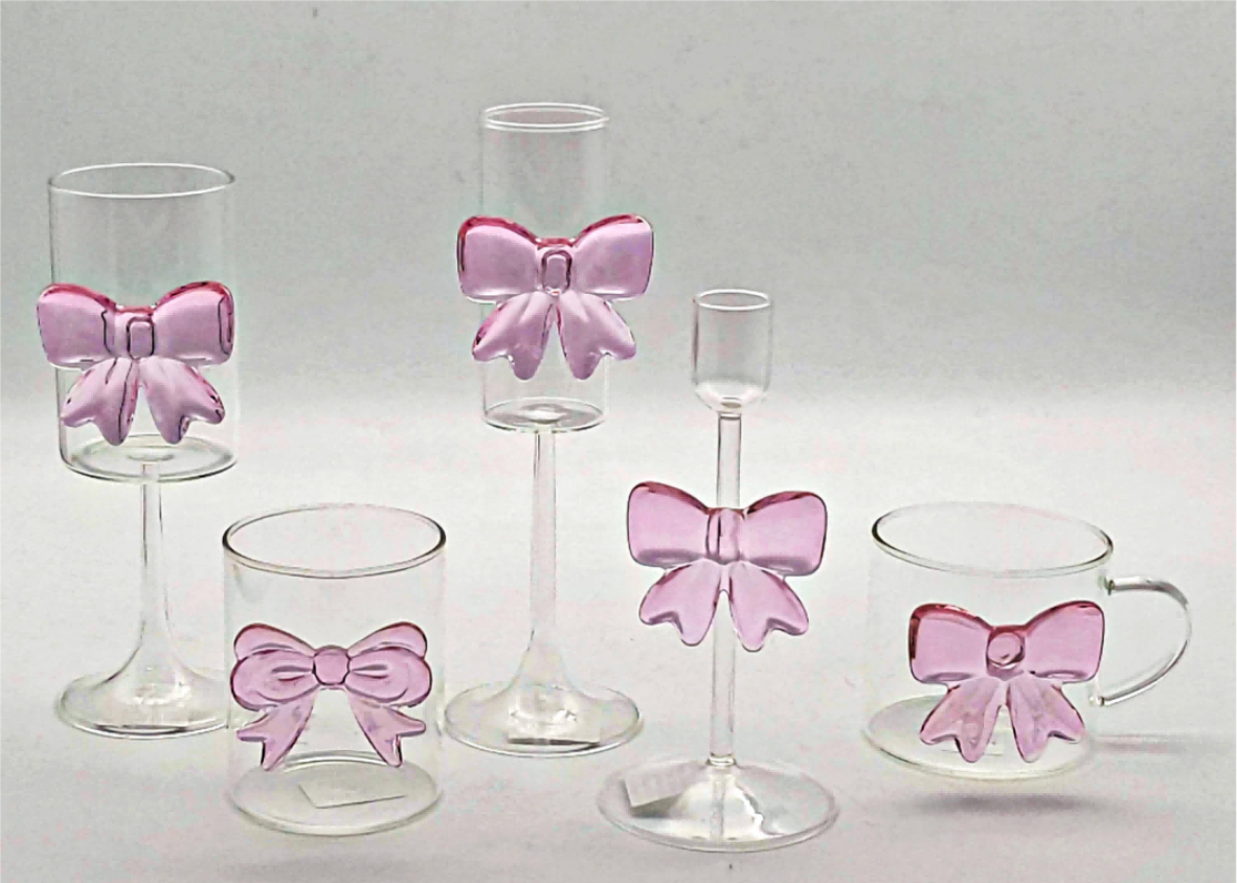 Wine Glass with Bowknot Decoration