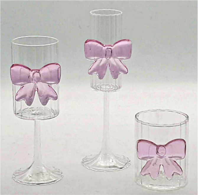 Wine Glass with Bowknot Decoration