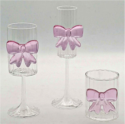 Wine Glass with Bowknot Decoration