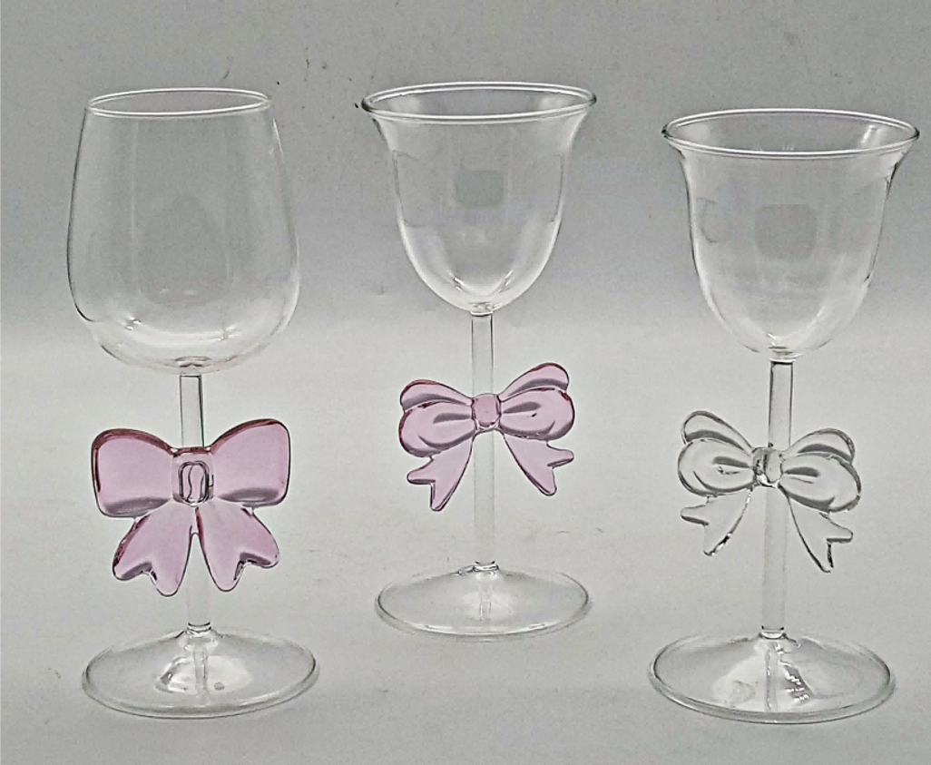 Wine Glass with Bowknot Decoration