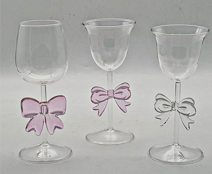 Wine Glass with Bowknot Decoration