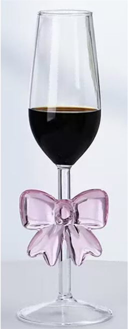 Wine Glass with Bowknot Decoration
