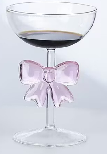 Wine Glass with Bowknot Decoration