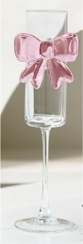 Wine Glass with Bowknot Decoration
