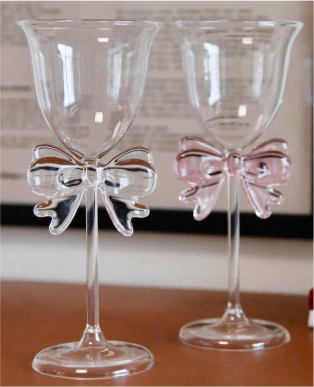 Wine Glass with Bowknot Decoration