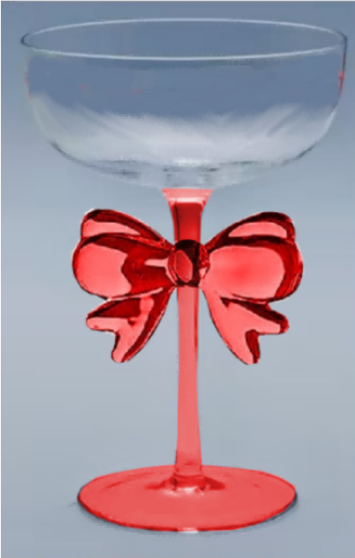 Wine Glass with Bowknot Decoration