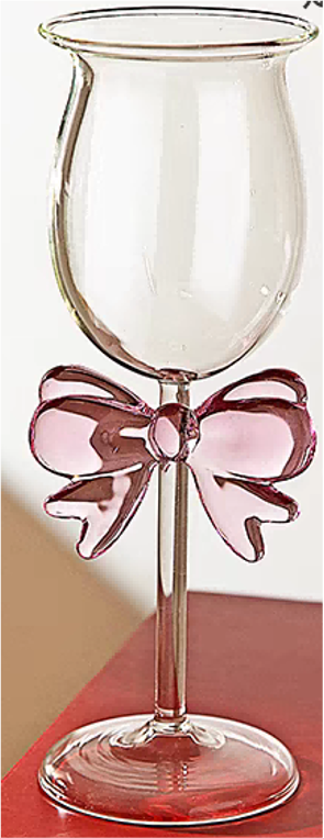 Wine Glass with Bowknot Decoration