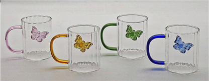 Glass Tumbler with Glass Butterfly