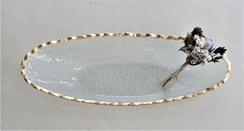 Gold-rimmed Round Glass Serving Plate