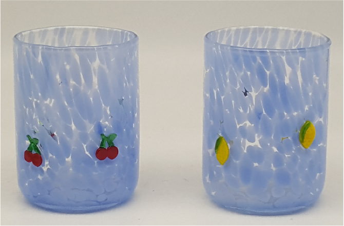 Dappled Glass Tumbler with 3D decoration